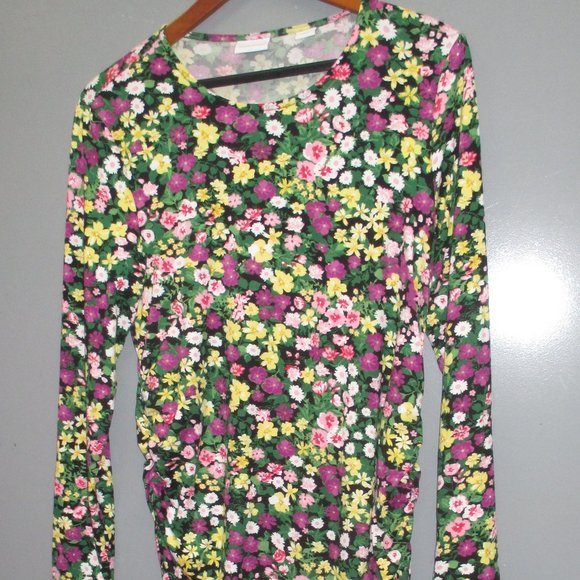 MamaLicious Women's Dress Size L Crew Neck Long Sleeve Multi Color Flower Print - Picture 9 of 9